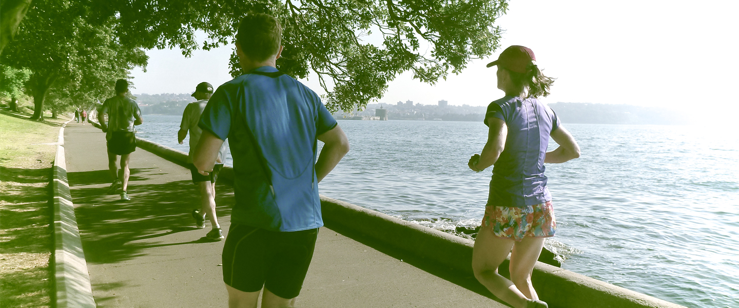 Runners with Sydney Backdrop